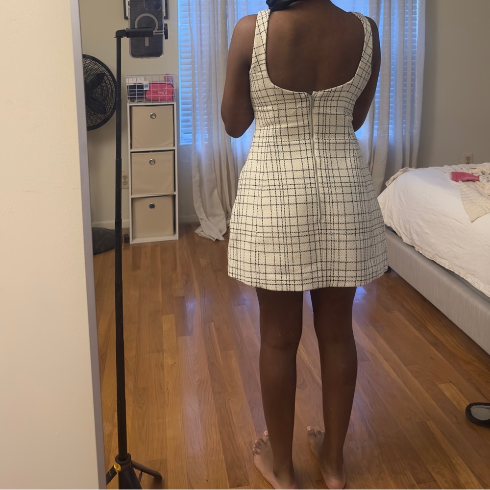 The Beth Mini Dress, Square Neckline With The Back Zipper Ensures A Seamless Fit View 2